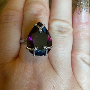 Beautiful simulated amethyst pear shaped SS 925 Regalrose ring size 9 NIB! 😍